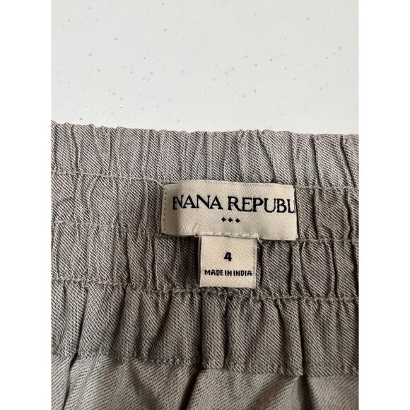Banana Republic Grey Pull On Skirt with White Lace Stripes Pockets Women's 4 - Picture 4 of 10